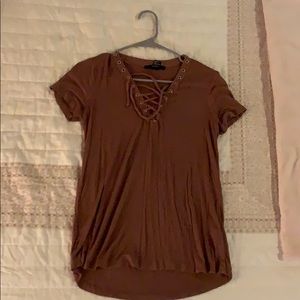 T shirt with tied front
